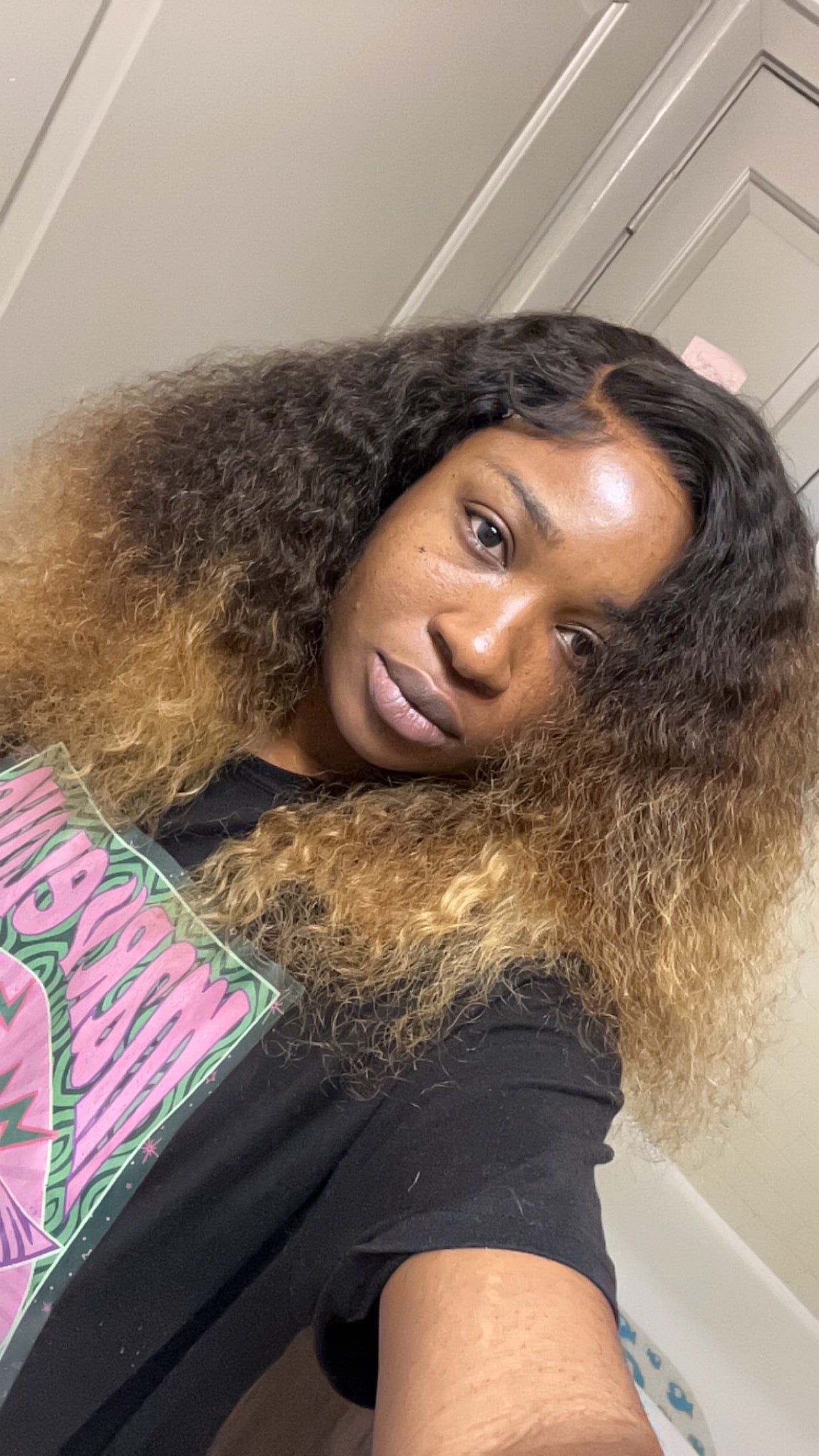 Curly blonde